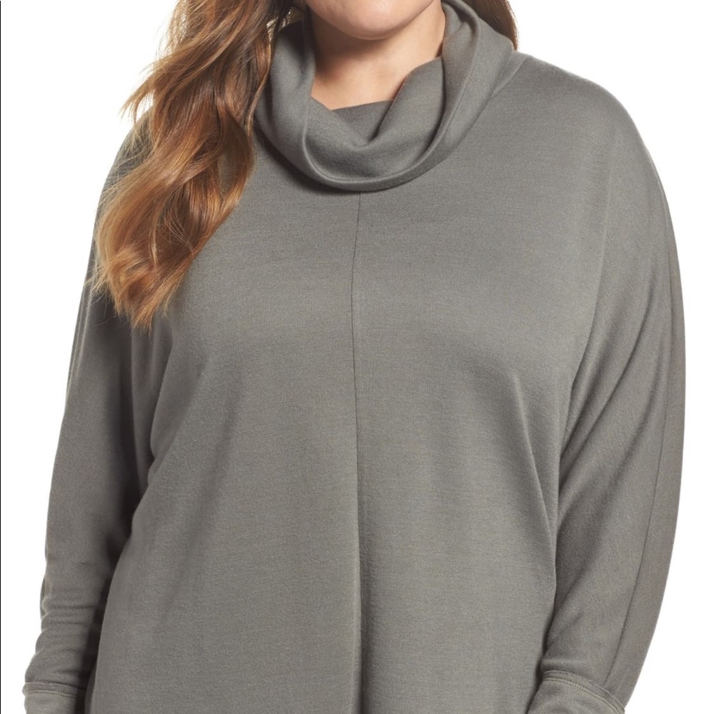 Caslon Cowl Neck Pullover Olive 3x